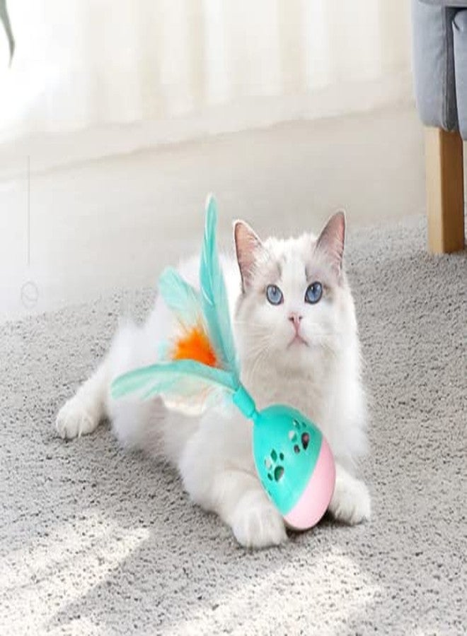 PETLICIOUS & MORE لعبة قطط تفاعلية من بيتليشوس آند مور، لعبة رولي بولي مع لعبة ريش ولعبة توزيع مكافآت، ألعاب للقطط الصغيرة (قد يختلف اللون) - Image 1